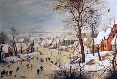 Winterlandschaft mit Vogelfalle, 1601 von Pieter Brueghel the Younger